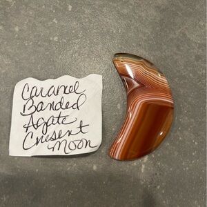 Carnelian banded agate crescent moon